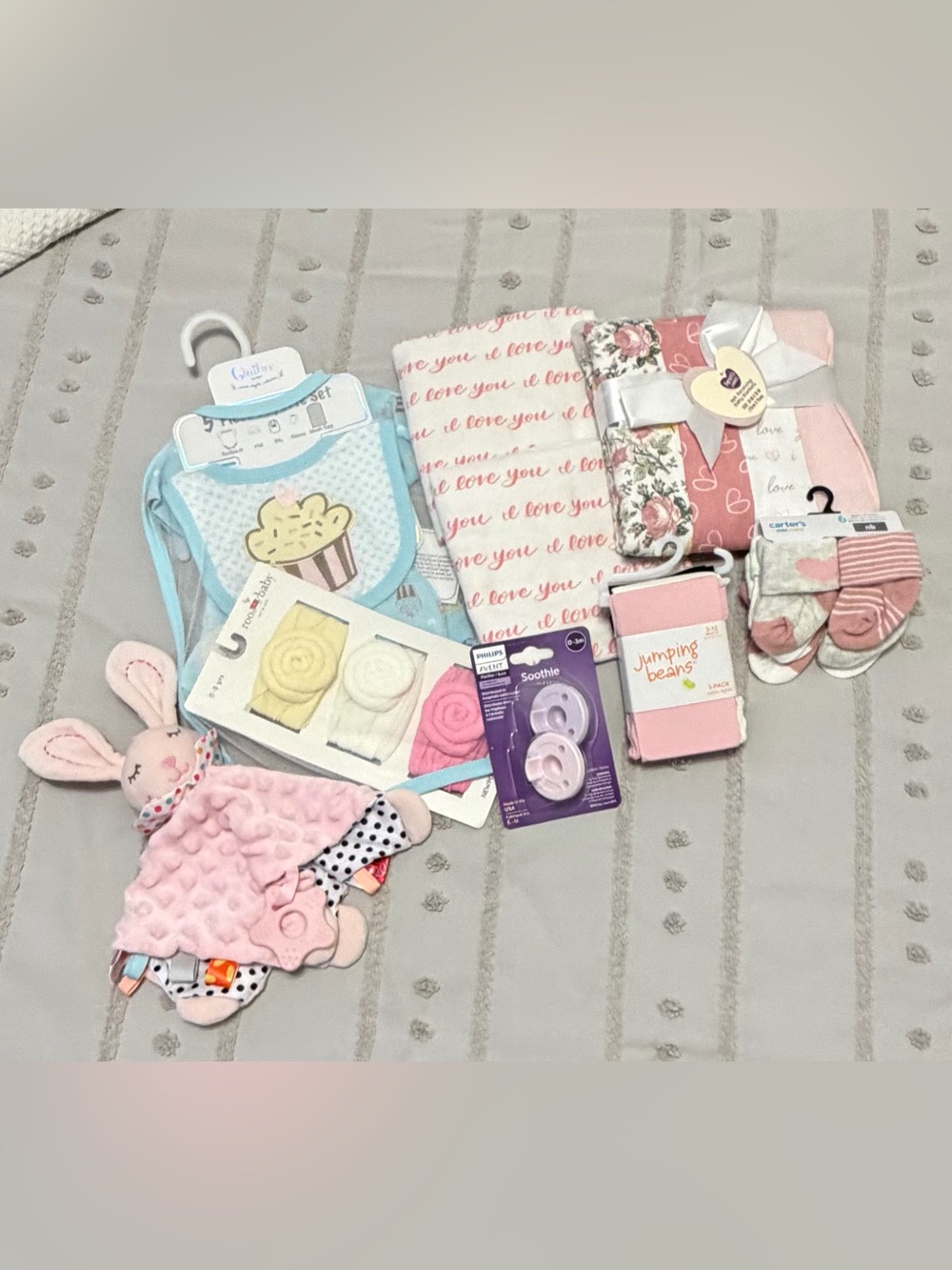 Pink Baby Bib & Accessory Gift Set - jumping beans